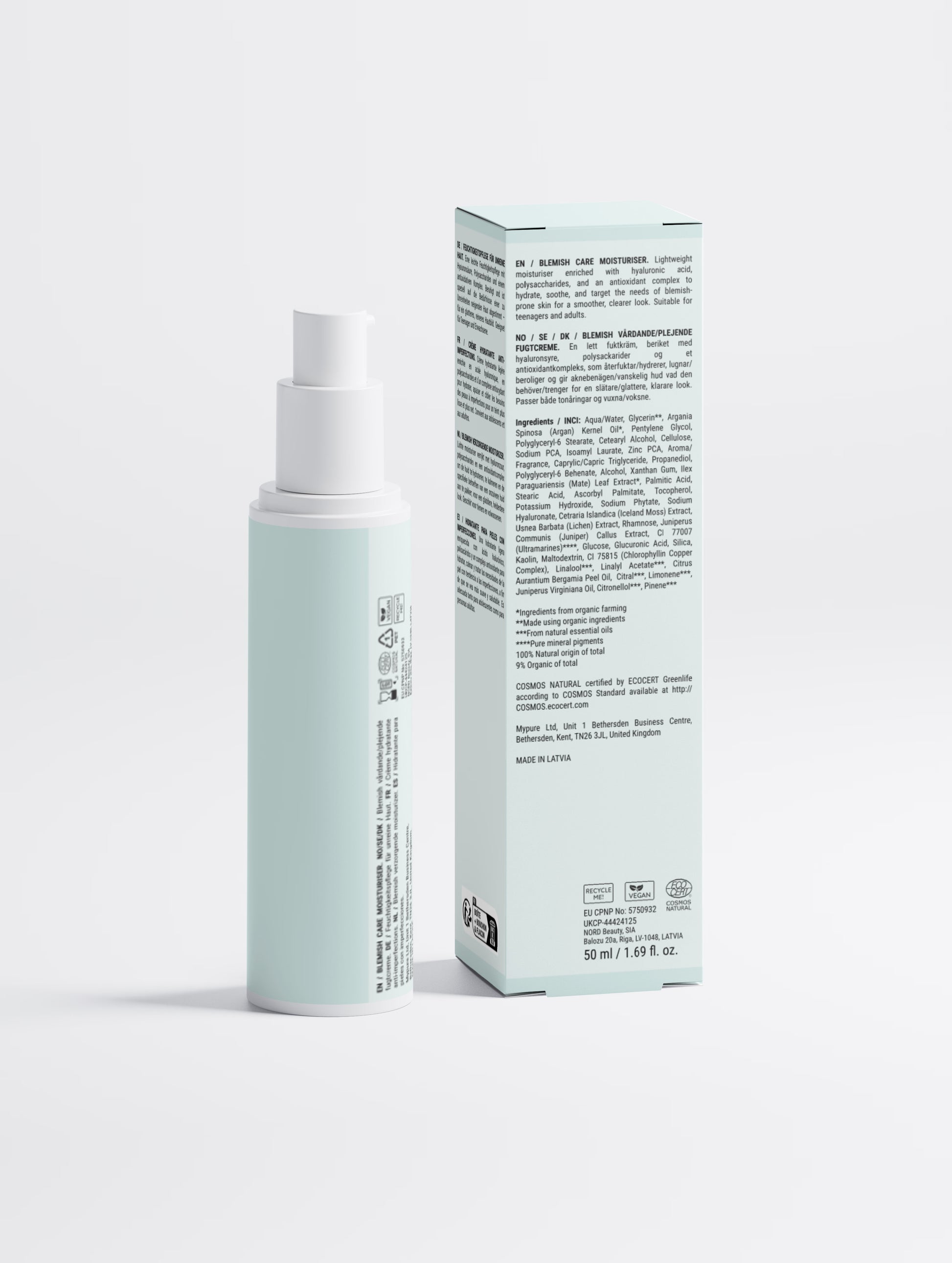 nüri Blemish Moisturiser lightweight cream 50ml back